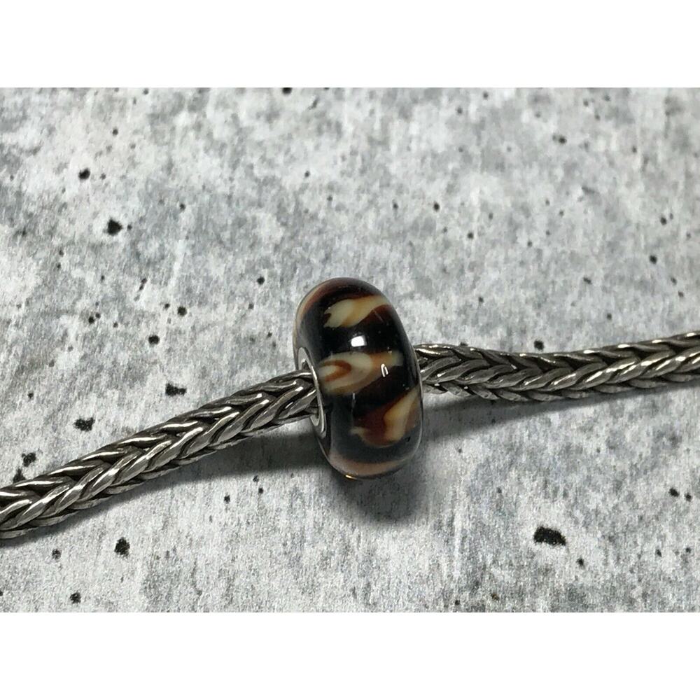 Trollbeads Glass Troll Bead ~ DARK LEOPARD ~ Retired 2013